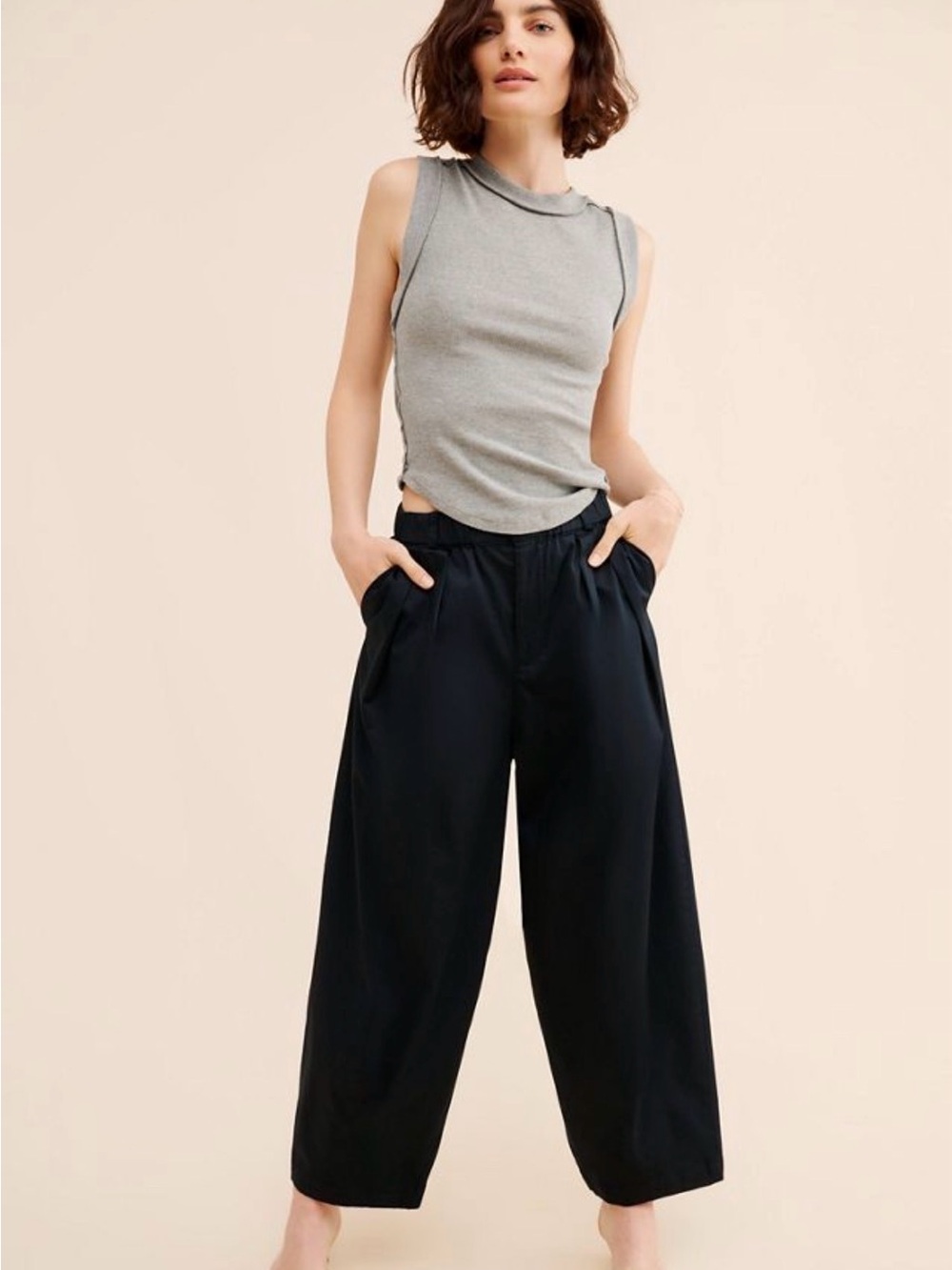 ANTHRO | MAEVE Curve Poplin Barrel Pants
